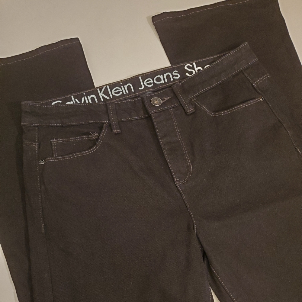 Calvin Klein Shape Boot Cut Jeans- Black - Picture 2 of 7